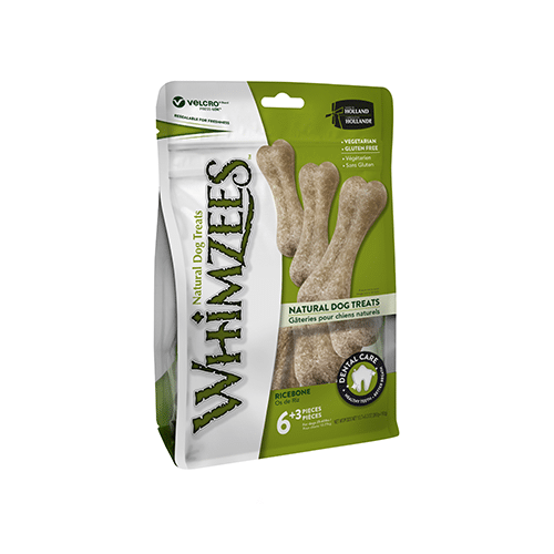Whimzees Rice Bone Dental Chew Dog Treat 9 Pack