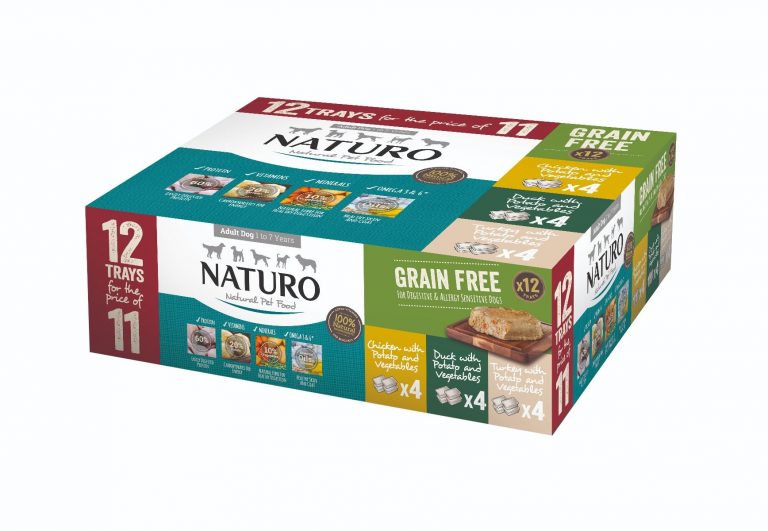 Naturo Adult Wet Grain Free Dog Food 400g x 12 Pack Variety Trays The