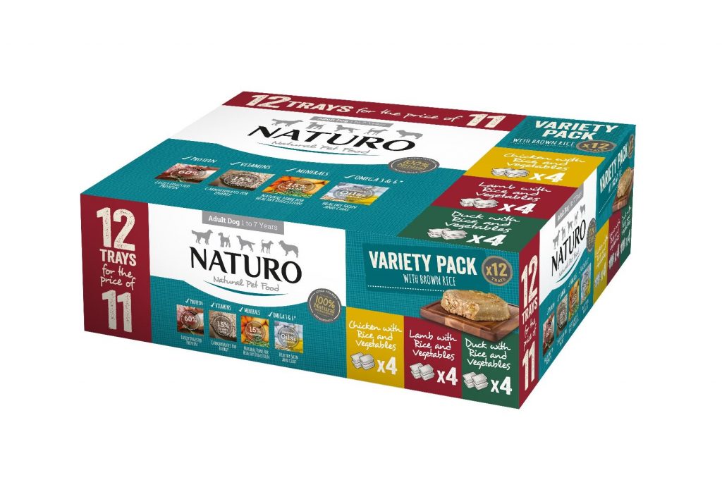 Naturo Adult Wet Dog Food with Rice 400g x 12 Pack Variety Trays The